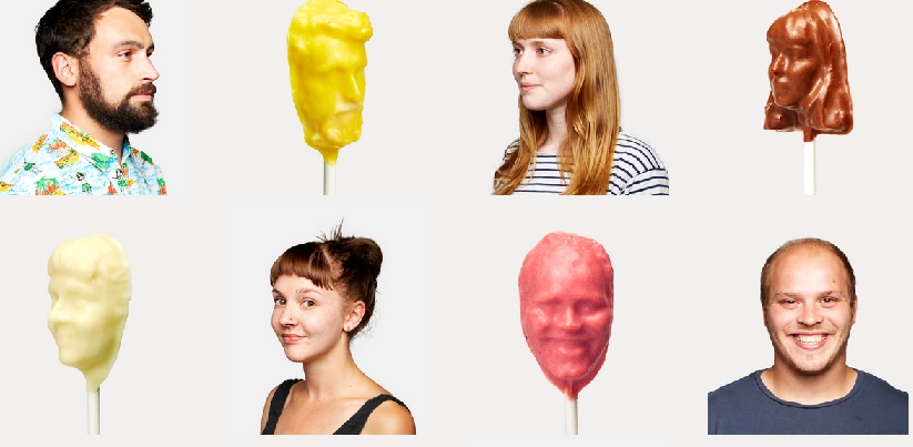 drukowane słodycze w kształcie twarzy
